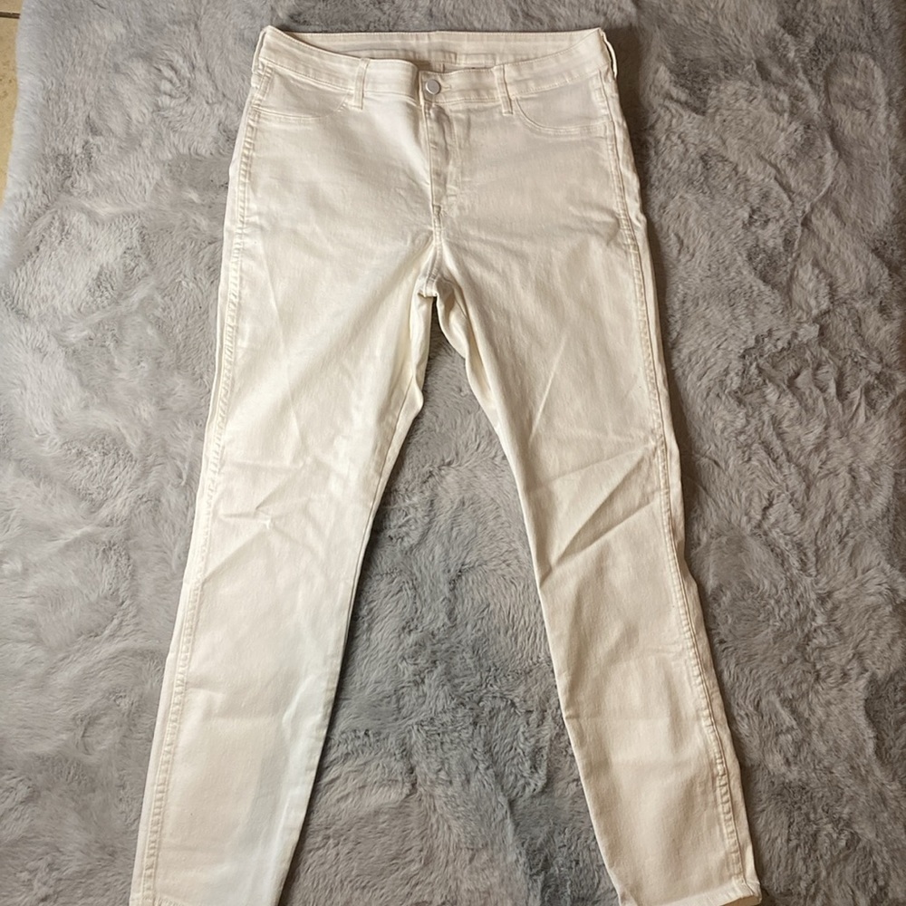 &Denim H&M White Skinny Ankle Regular Waist Jeans Size 32 - Picture 2 of 5